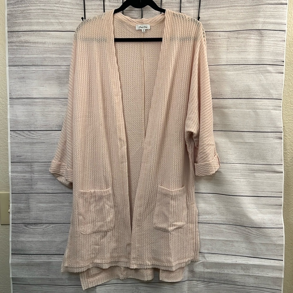Petal Dew Cream waffle cardigan size S